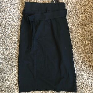 NWT F21 High Waisted Belted Black Pencil Skirt
